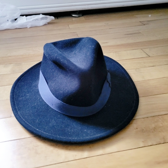 Vintage Bailey of Hollywood Litefelt Packable Water Repellent Small Navy Fedora - Picture 4 of 9